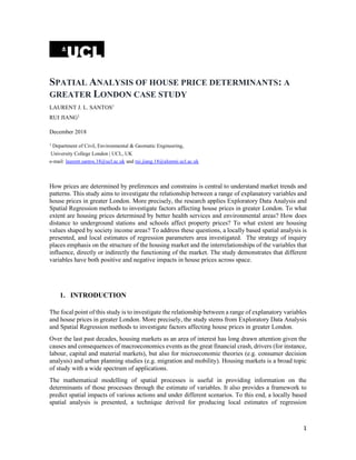Spatial analysis of house price determinants | PDF