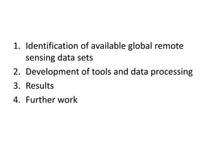Spatio-temporal analyses of primary production