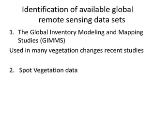 Spatio-temporal analyses of primary production
