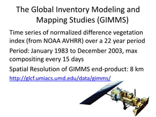 Spatio-temporal analyses of primary production