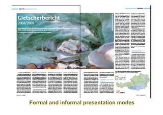 Formal and informal presentation modes
 