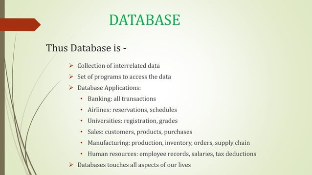Spatial Database and Database Management System | PPTX