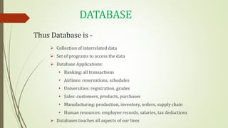Spatial Database and Database Management System | PPT