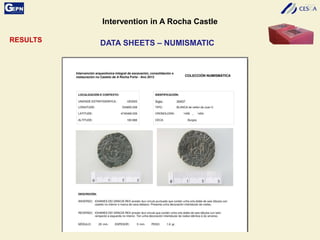 Intervention in A Rocha Castle
RESULTS DATA SHEETS – NUMISMATIC
 