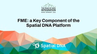 FME: a Key Component of the
Spatial DNA Platform
 