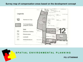 Survey map of compensation areas based on the development concept 
S P A T I A L E N V I R O N M E N T A L P L A N N I N G 
P.S. UTTARWAR 
 