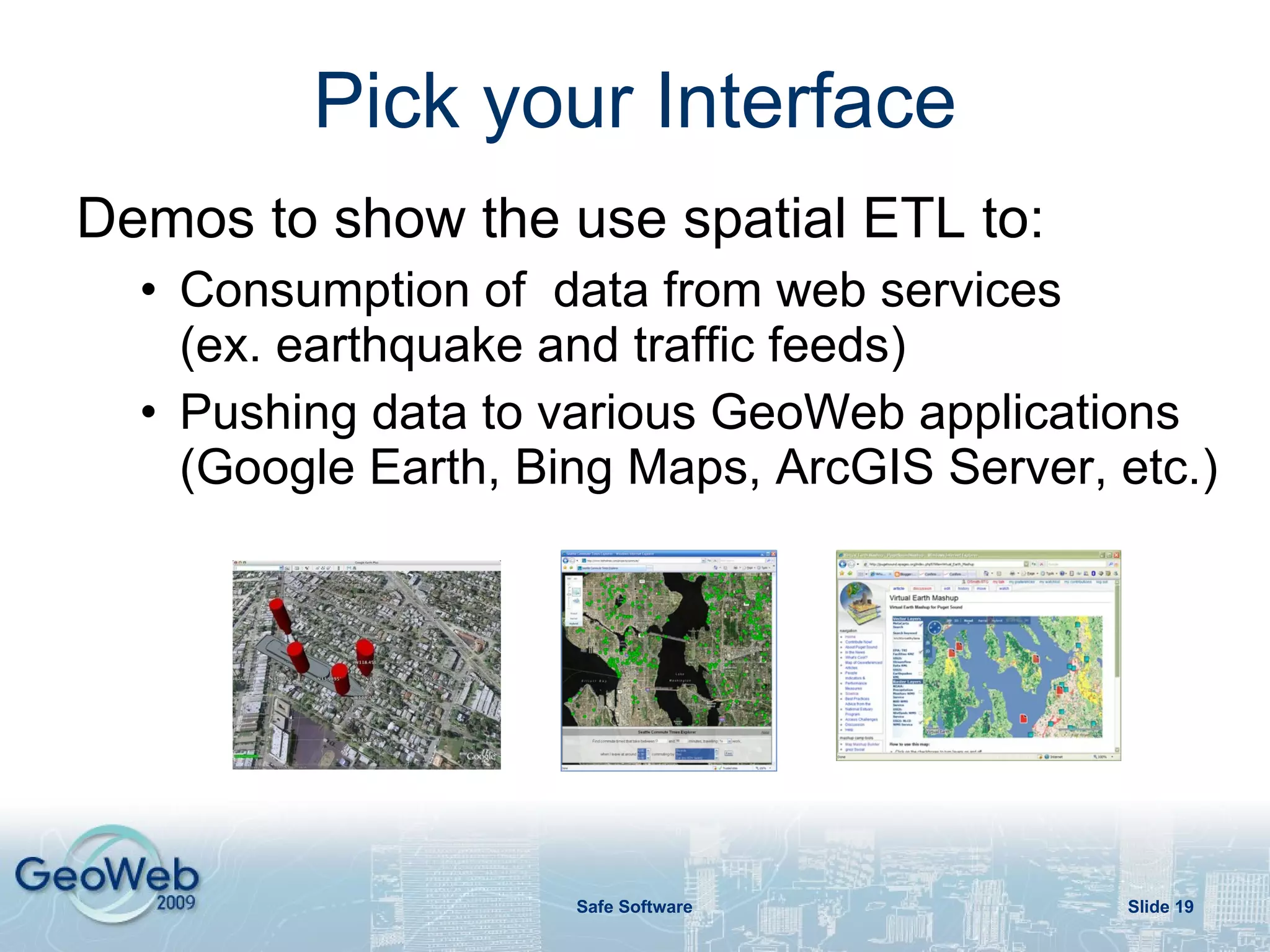 How Spatial ETL enables Services-Based Data Sharing  Slide  