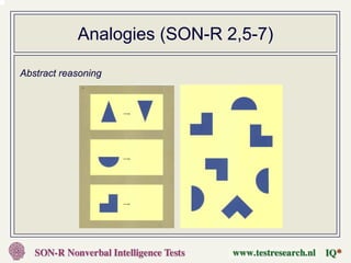 Analogies (SON-R 2,5-7)

Abstract reasoning
 