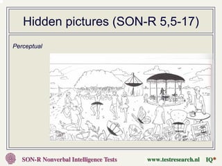 Hidden pictures (SON-R 5,5-17)
Perceptual
 