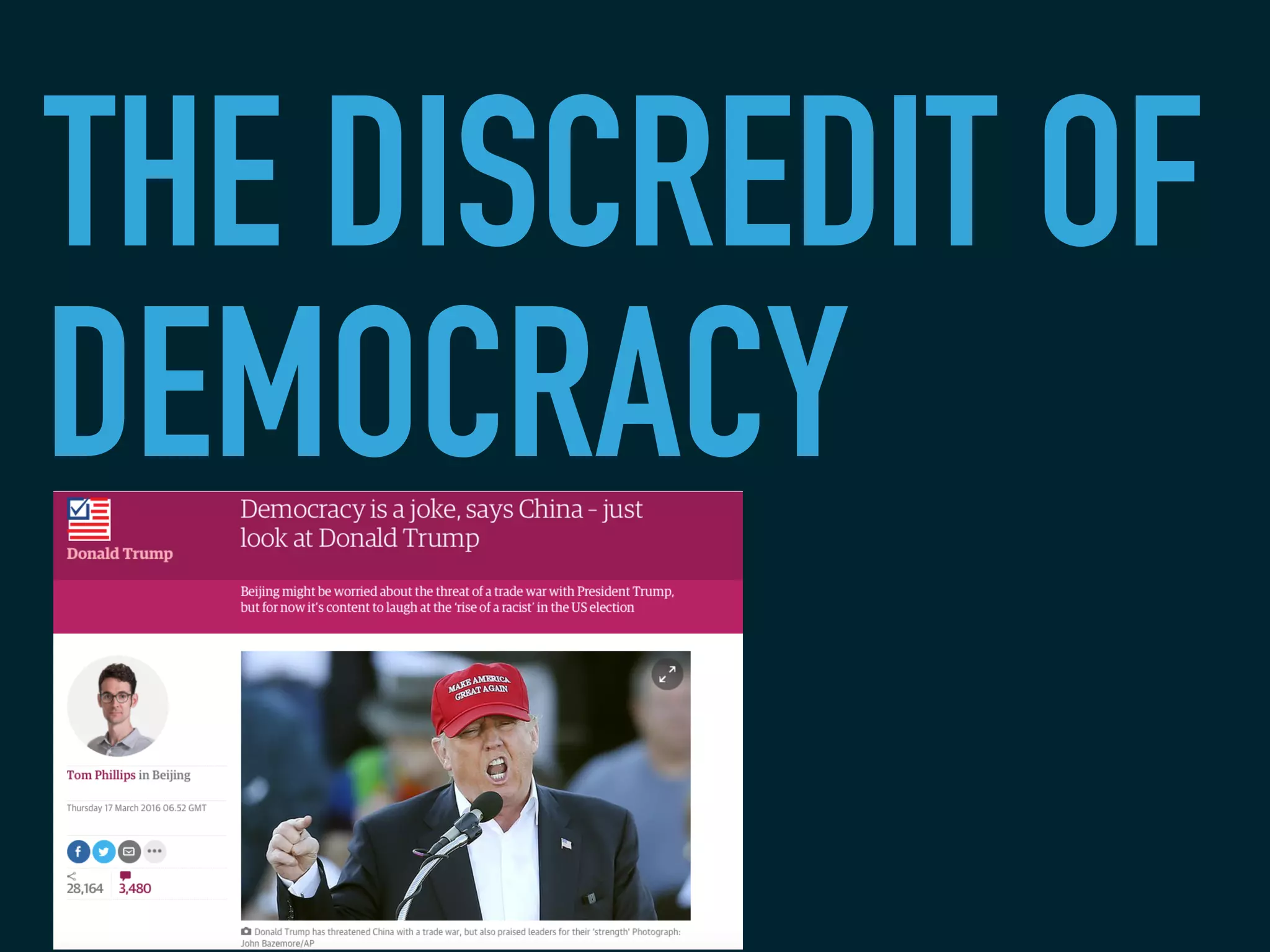 THE DISCREDIT OF
DEMOCRACY
 