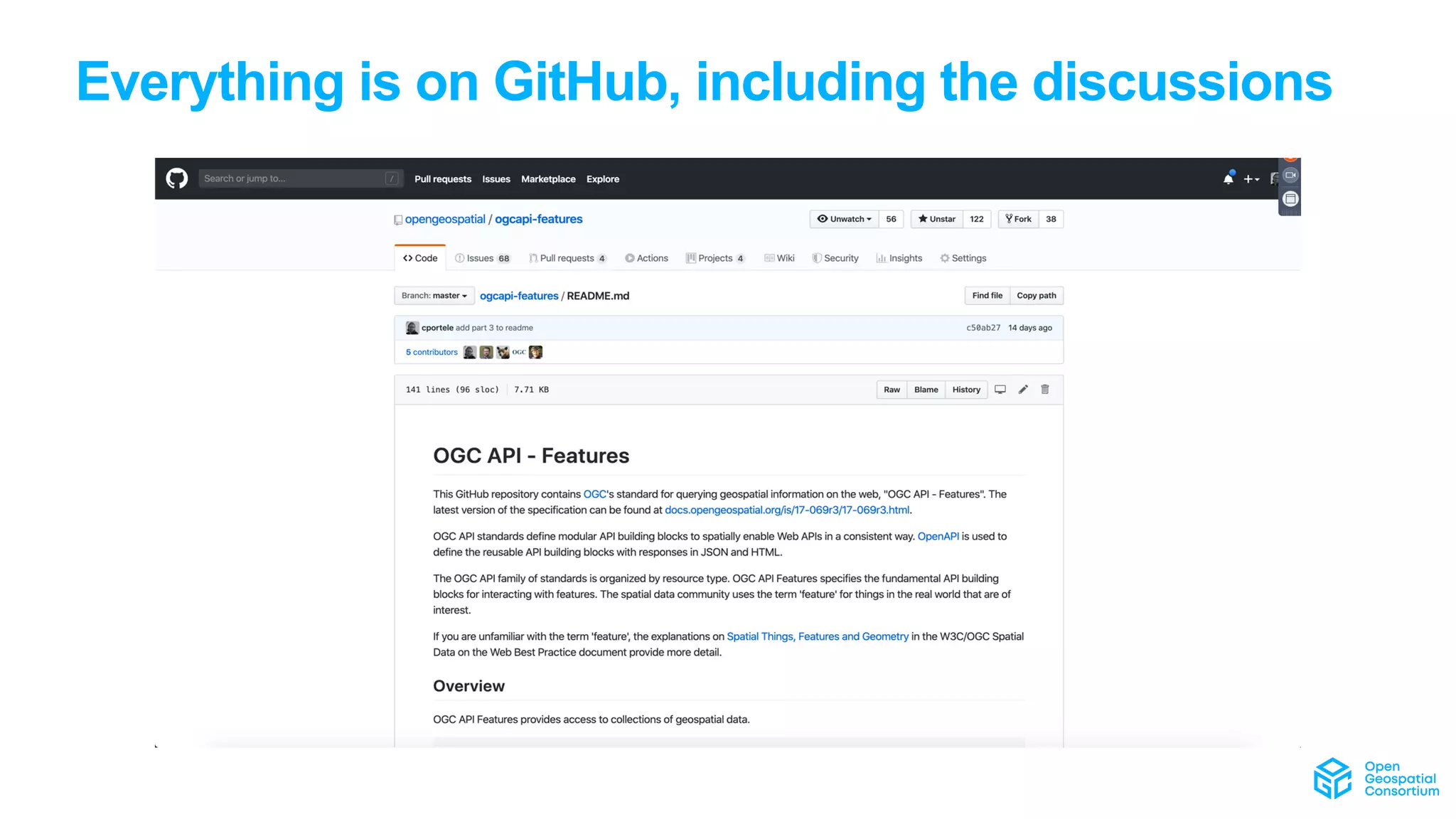 Everything is on GitHub, including the discussions
 