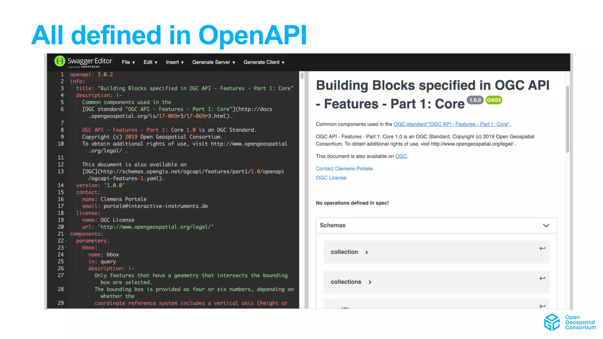 All defined in OpenAPI
 