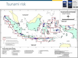 BNPB
Event map, danger: Floods, tsunamis, earthquakes, cyclones, forest fires, etc.
74 Kabupaten/Kota belum punya BPBD (Da...