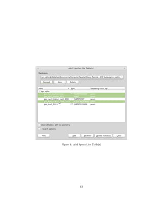 Figure 4: Add SpatiaLite Table(s)

13

 