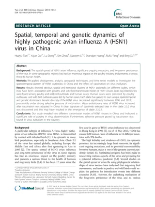 Spatial, temporal and genetic dynamics of H5N1 in china