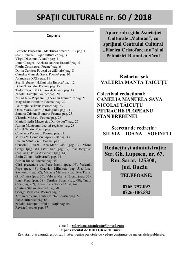 Spatii Culturale Nr 60 2018
