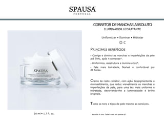 GEL CONTORNO OLHOS
ANTI-PAPOS, BOLSAS & OLHEIRAS
Apaziguar • Refrescar • Refirmar

PRINCIPAIS BENEFÍCIOS
- Sensação de frescura e firmeza imediata.
- Apazigua e rejuvenesce a zona ocular, banindo os
sinais de fadiga e cansaço.
- Reduz papos, bolsas e olheiras em 14 dias*.
- Aumento da elasticidade da pele até 30%, após
30 dias*.

Perfeito

para tratar a aparência fatigada, o
envelhecimento prematuro e os sinais do tempo, num
intenso revitalizar de toda a zona ocular.
Alisamento eficaz das linhas de expressão do contorno
dos olhos e redução de bolsas, papos ou olheiras.

Todos os tipos de pele mesmo as sensíveis.
30 ml • 1.0 fl. oz.

* estudos in vivo. Saber mais em spausa.pt.

 