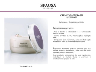 ÓLEO VINOTERAPIA
REVITALIZANTE 100% NATURAL
Hidratar • Refrescar • Revigorar

PRINCIPAIS BENEFÍCIOS
- Revitaliza e hidrata a pele, com efeito refrescante.
- Promove a elasticidade cutânea, protegendo-a contra
o envelhecimento e as agressões do meio ambiente.
- Fórmula 100% natural,
vegetais e essenciais.

enriquecida

com

óleos

Óleo refrescante com ingredientes naturais à base de
uva,
oferecendo
propriedades
anti-envelhecimento.

antioxidantes

e

Hidratação intensa da pele, numa ação reafirmante e
energizante, proporcionando um verdadeiro bem-estar
corporal.

125 ml • 4.2 fl. oz.

 