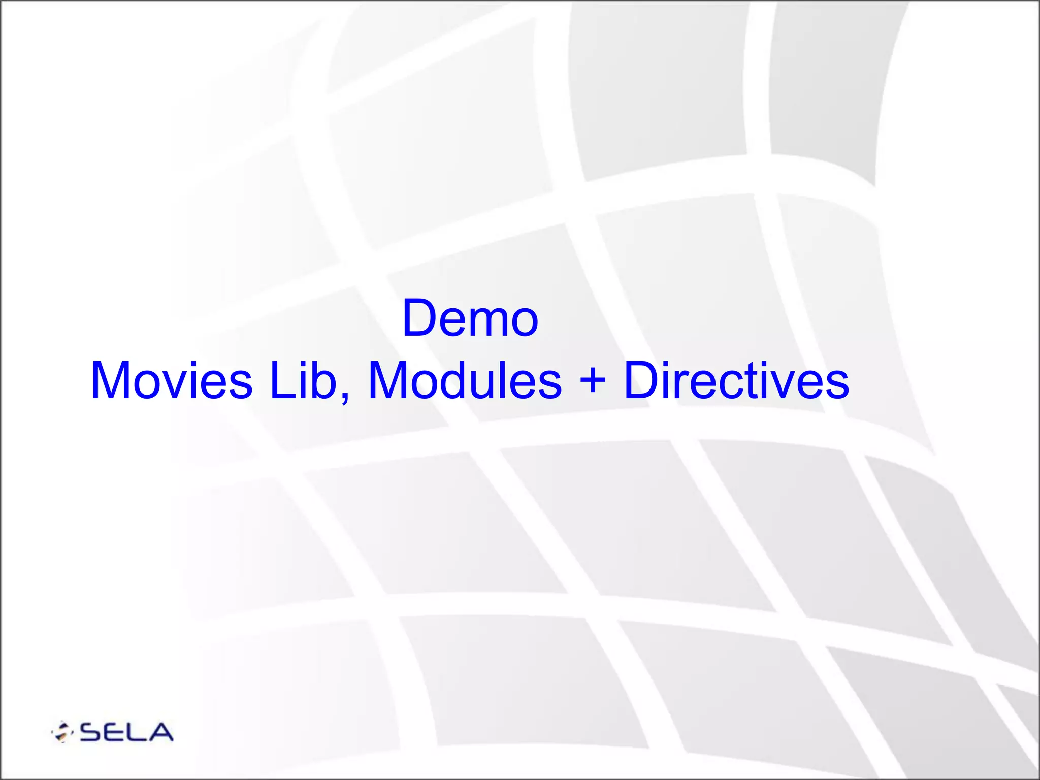 Demo Movies Lib, Modules + Directives 