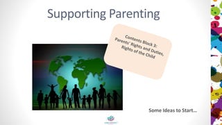 Supporting Parenting
Some Ideas to Start…
 
