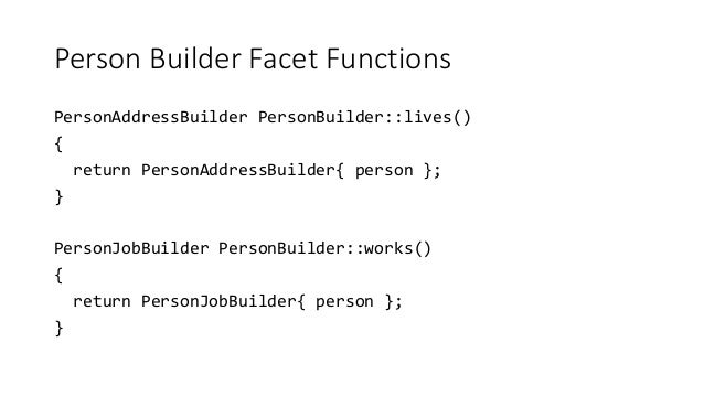 facet design pattern