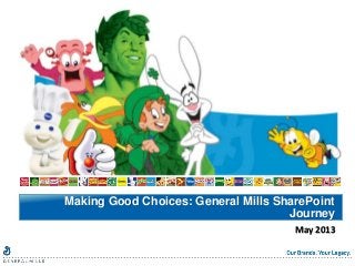 May 2013
Making Good Choices: General Mills SharePoint
Journey
 