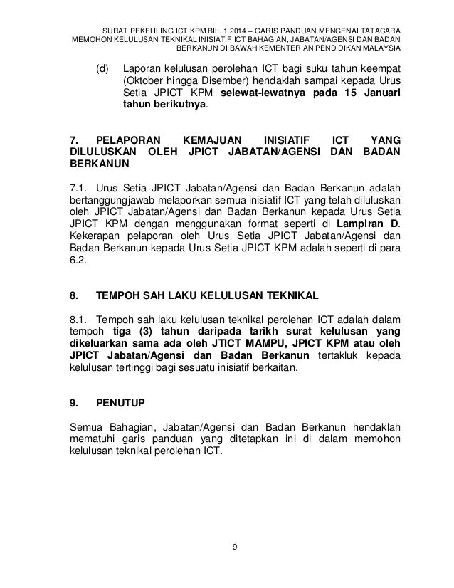 Sp Bil12014 Tatacara Pohon Kelulusan Teknikal Inisiatif Ict