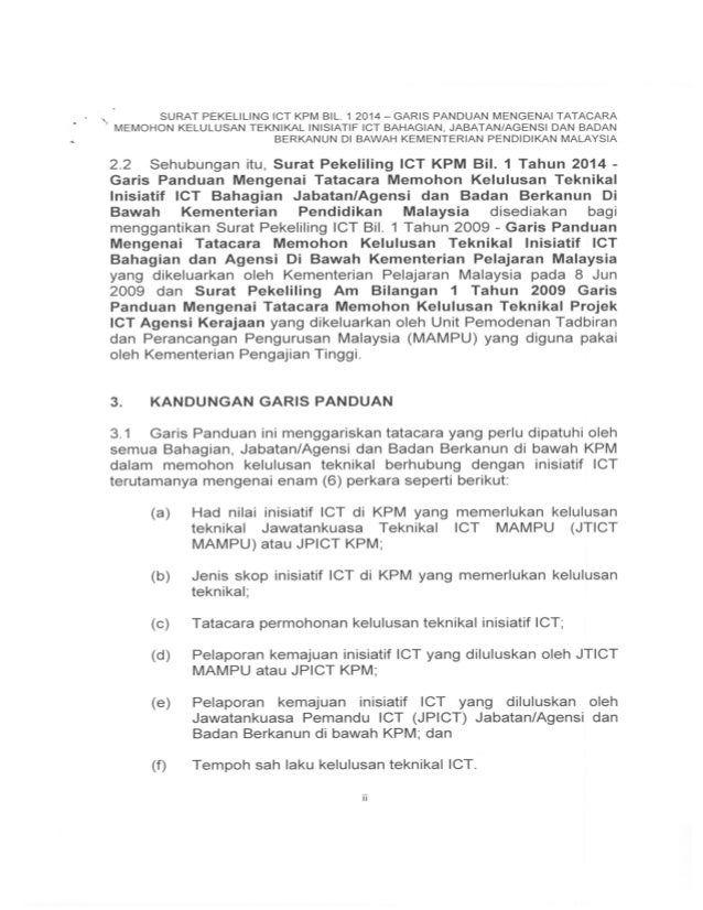 Sp Bil12014 Tatacara Pohon Kelulusan Teknikal Inisiatif Ict