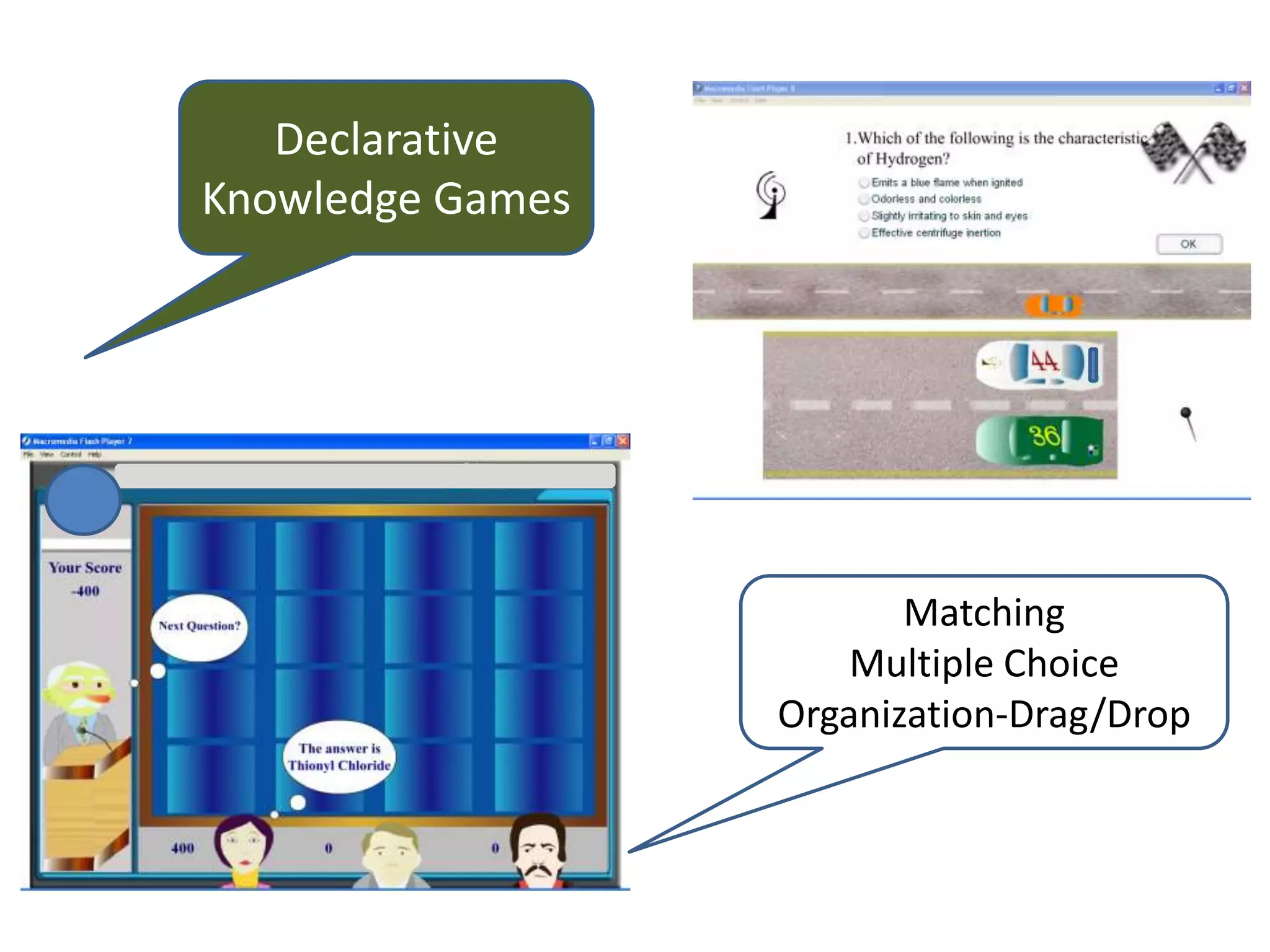 Declarative Knowledge GamesMatchingMultiple ChoiceOrganization-Drag/Drop