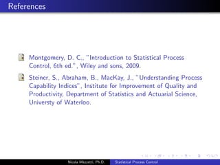 Process Capability Indices 
We sometimes talk about Process Capability and de 