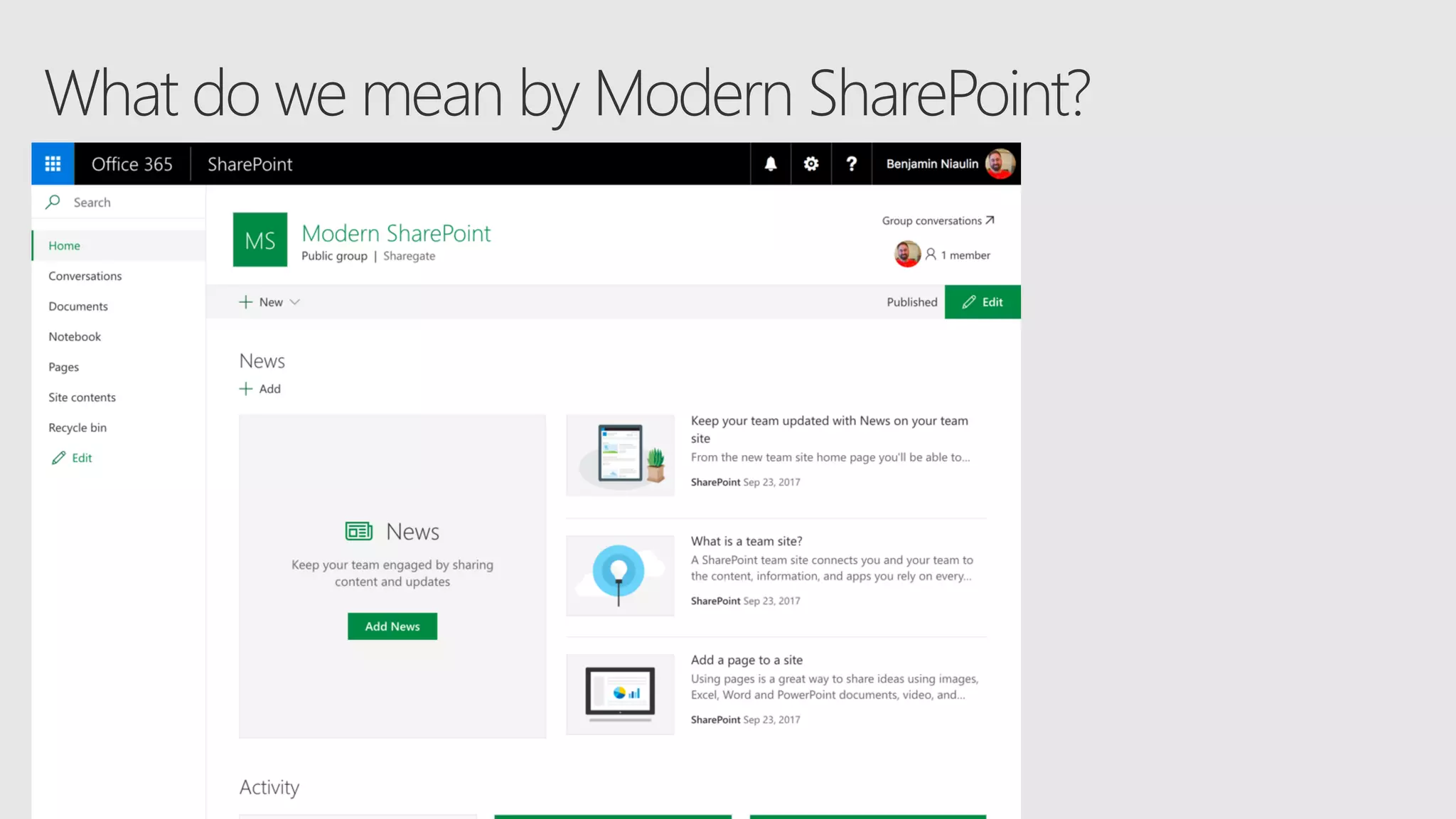 What do we mean by Modern SharePoint?
 