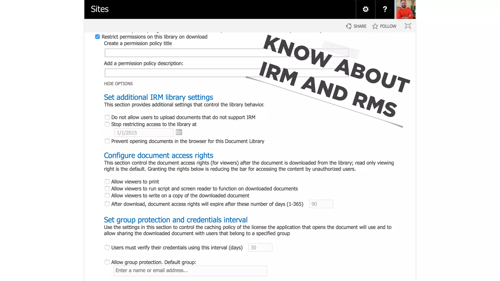 KNOW ABOUT
IRM AND RMS
 