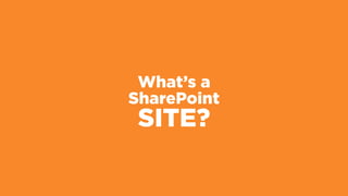 What’s a
SharePoint
SITE?
 