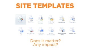 SITE TEMPLATES
Does it matter?
Any impact?
 