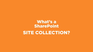 What’s a
SharePoint
SITE COLLECTION?
 