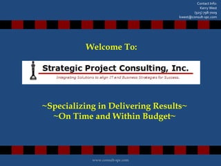 Strategic Project Consulting Overview | PPT