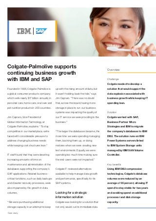 Colgate-Palmolive supports continuing business growth with IBM and SAP