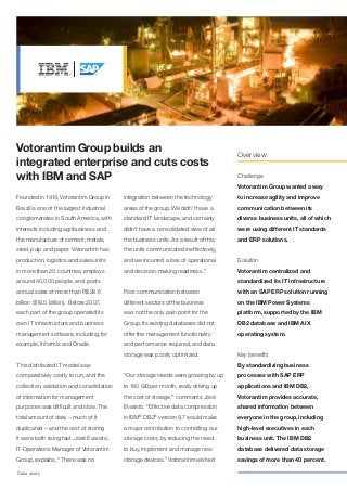 Votorantim Group builds an integrated enterprise and cuts costs with IBM and SAP