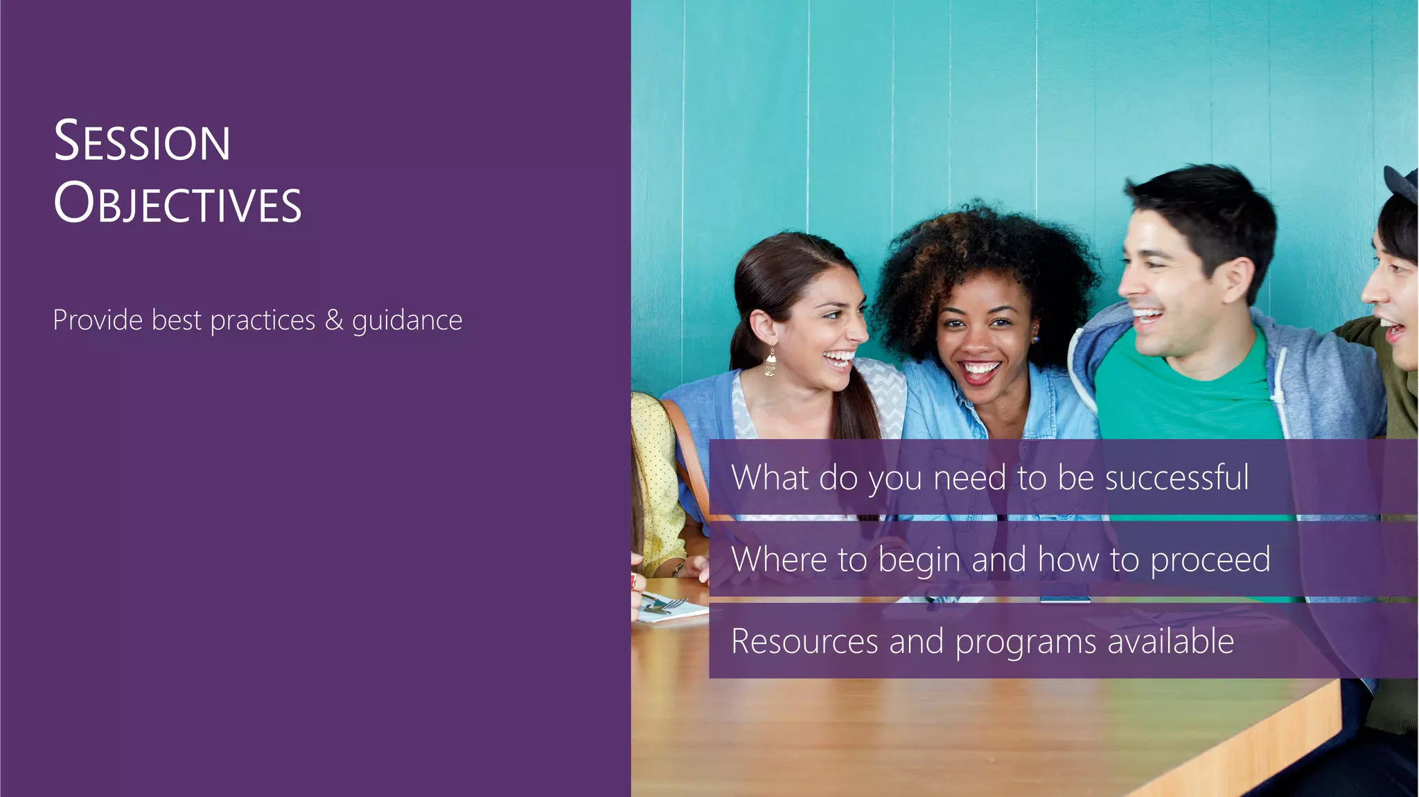 What do you need to be successful
Where to begin and how to proceed
Resources and programs available
 