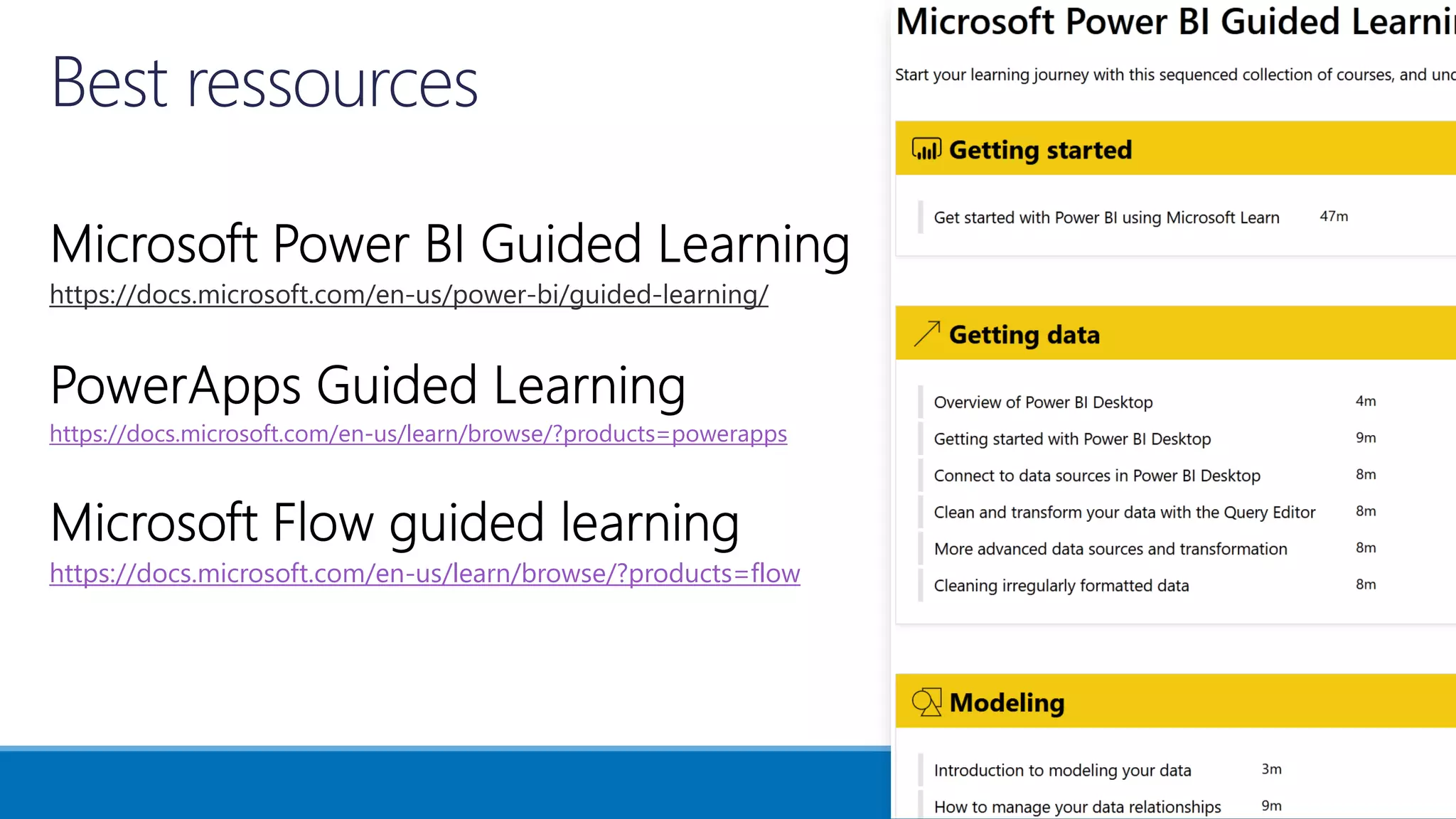 https://docs.microsoft.com/en-us/learn/browse/?products=powerapps
https://docs.microsoft.com/en-us/learn/browse/?products=flow
 