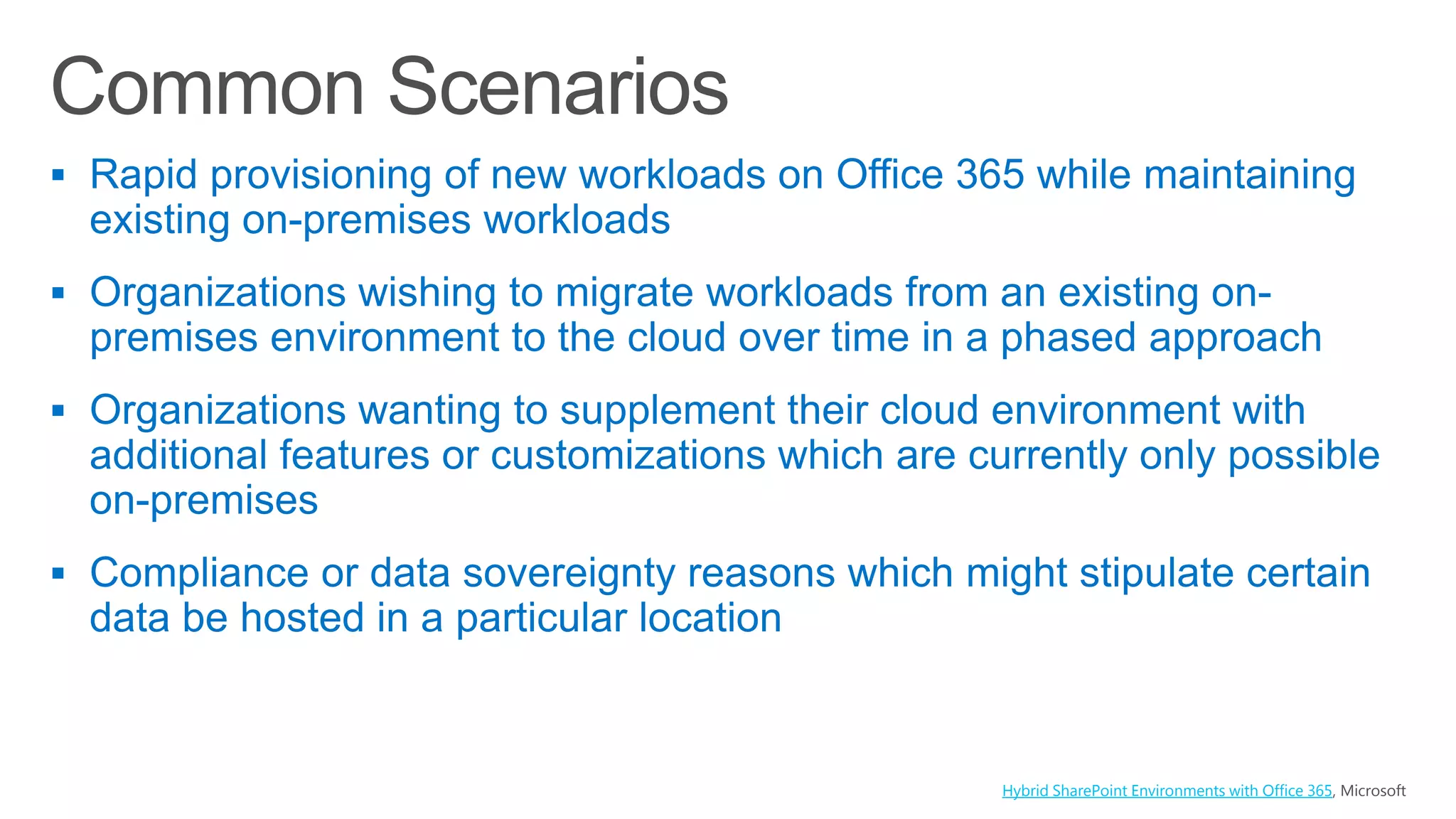 



Hybrid SharePoint Environments with Office 365, Microsoft
 