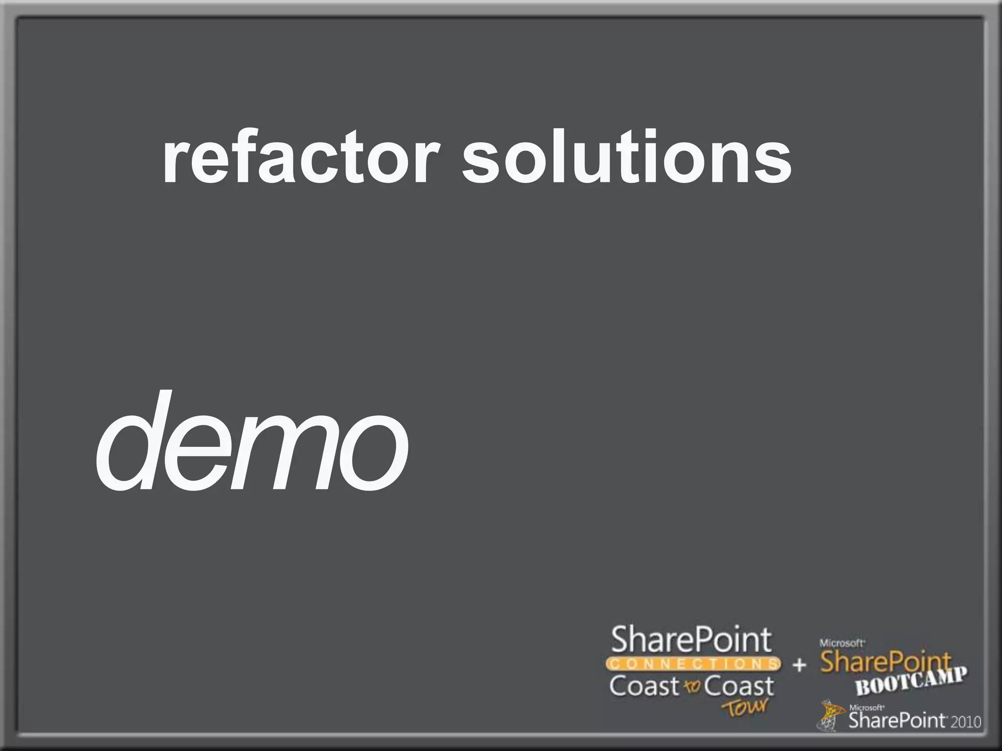 refactor solutionsdemo 