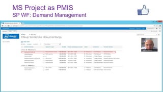 MS Project as PMIS
SP WF: Demand Management

27

 