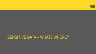 SENSITIVE DATA – WHAT? WHERE?
 