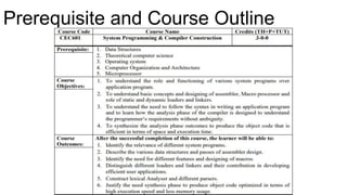 Prerequisite and Course Outline
 
