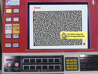 Ticket
For ticket, drag red
dot through labyrinth
 