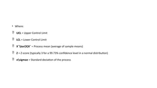 Spc Calculation Formula Example This contains the list of all the formula used in SPC | PPTX