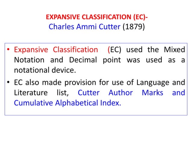 Spcies of Lib Classification Schemes.ppt | Science