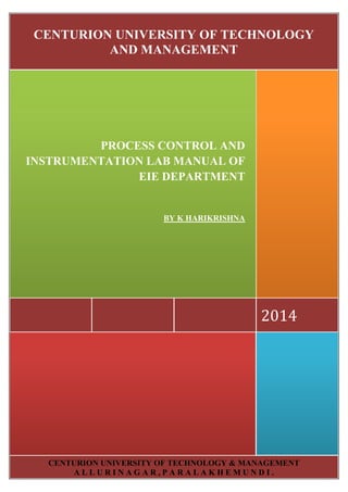 process control instrumentation lab and labview report | PDF