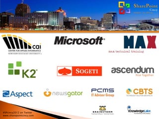 #SPcincy2012 on Twitter
www.sharepointcincy.com
 